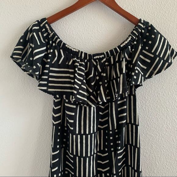 Madewell Off Shoulder Rio Dress in Arrow Grid XS - Picture 5 of 9